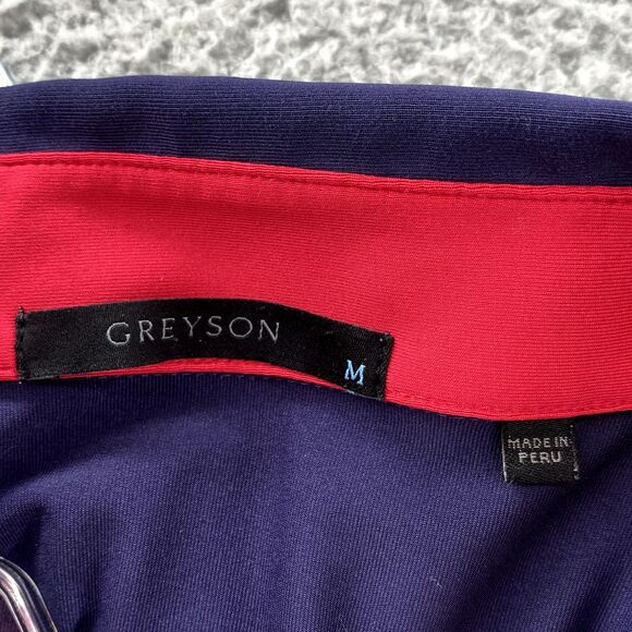 Greyson Golf Polo Shirt Mens Medium Blue Purple Preppy Performance Office Sports - Picture 3 of 9